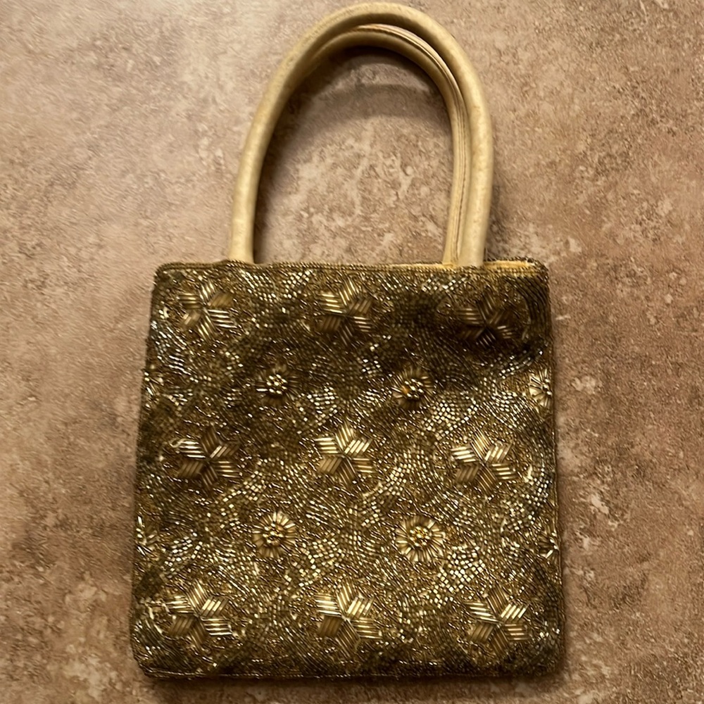 Gold beaded small purse